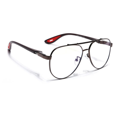Voyage Brown Aviator Eyeglasses for Men & Women (9502FMG7162-C4)
