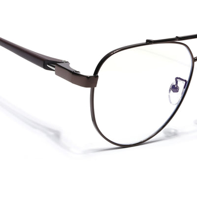Voyage Brown Aviator Eyeglasses for Men & Women (9502FMG7162-C4)