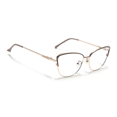 Voyage Glam Nude & Golden Cateye Eyeglasses for Women (95203MG4409-C4)