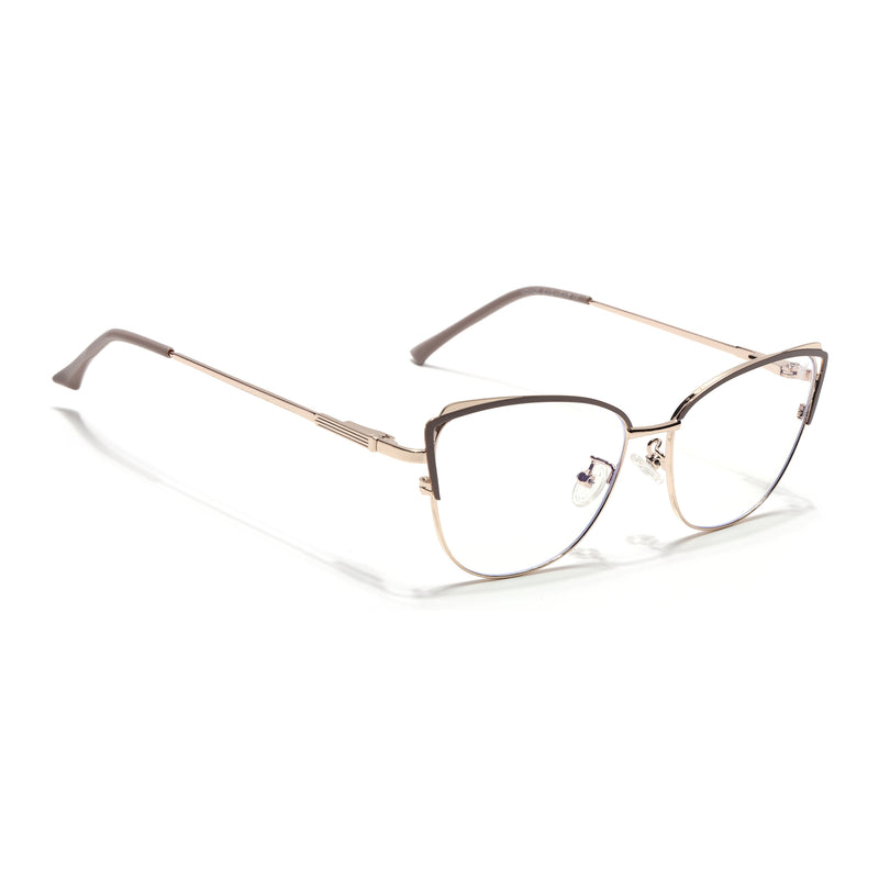Voyage Glam Nude & Golden Cateye Eyeglasses for Women (95203MG4409-C4)