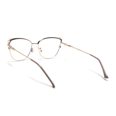 Voyage Glam Nude & Golden Cateye Eyeglasses for Women (95203MG4409-C4)