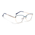 Voyage Glam Blue & Golden Cateye Eyeglasses for Women (95203MG4411-C3)
