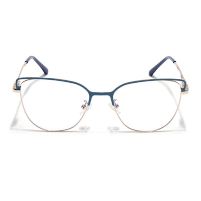 Voyage Glam Blue & Golden Cateye Eyeglasses for Women (95203MG4411-C3)