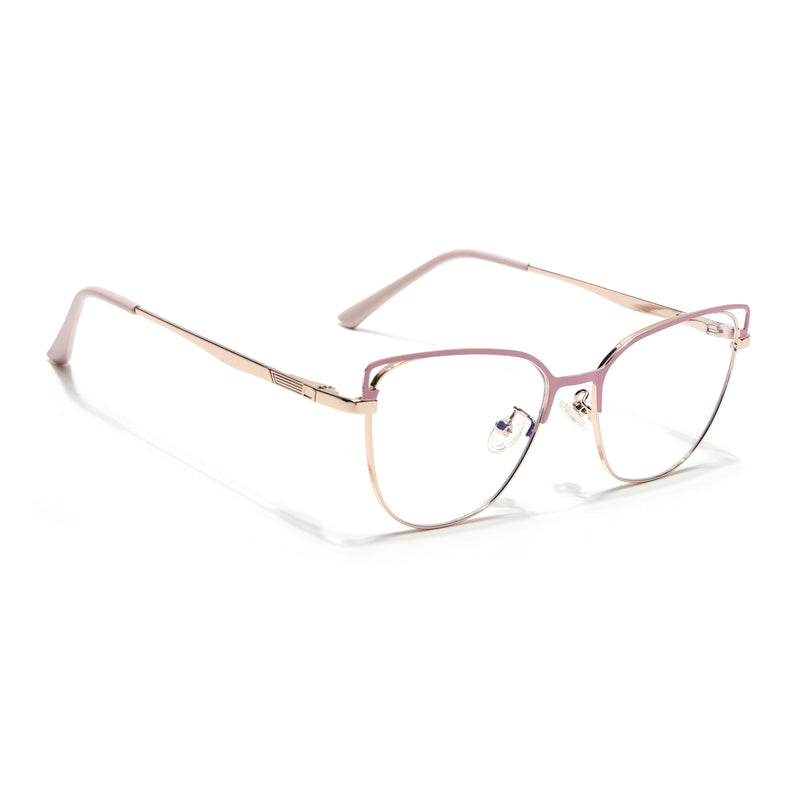 Voyage Glam Pink & Golden Cateye Eyeglasses for Women (95203MG4412-C1)
