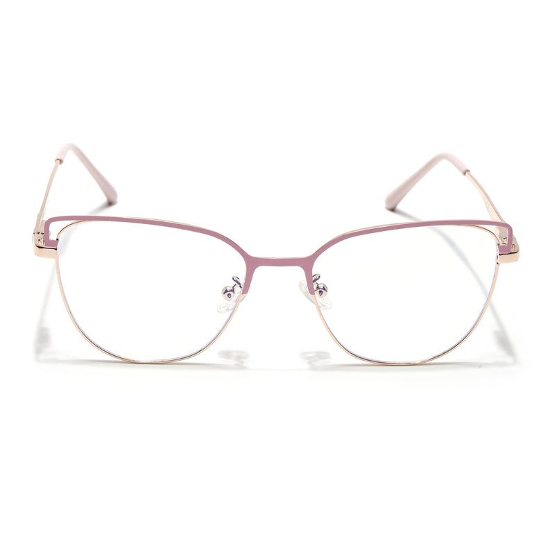 Voyage Glam Pink & Golden Cateye Eyeglasses for Women (95203MG4412-C1)