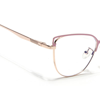 Voyage Glam Pink & Golden Cateye Eyeglasses for Women (95203MG4412-C1)