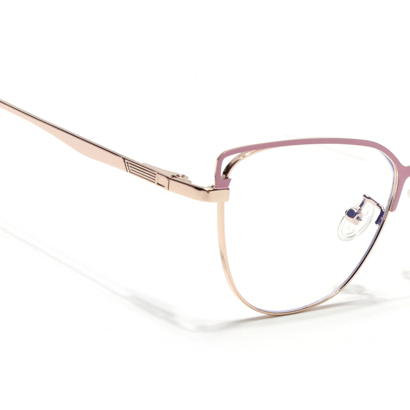 Voyage Glam Pink & Golden Cateye Eyeglasses for Women (95203MG4412-C1)