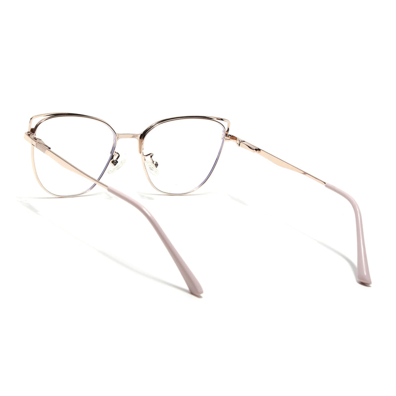 Voyage Glam Pink & Golden Cateye Eyeglasses for Women (95203MG4412-C1)