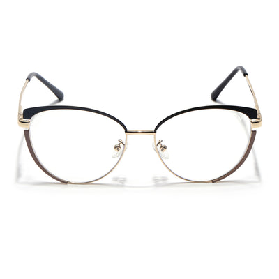 Voyage Glam Black & Golden Cateye Eyeglasses for Women (95206MG4428-C1)