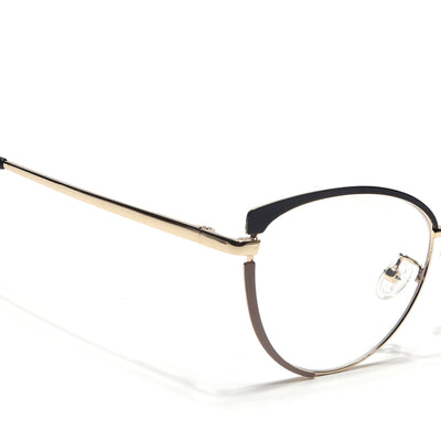 Voyage Glam Black & Golden Cateye Eyeglasses for Women (95206MG4428-C1)