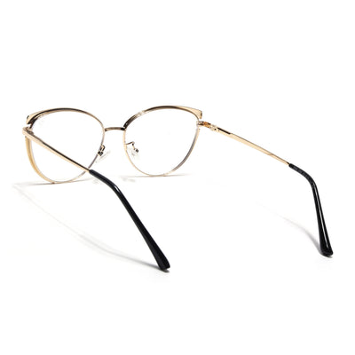 Voyage Glam Black & Golden Cateye Eyeglasses for Women (95206MG4428-C1)