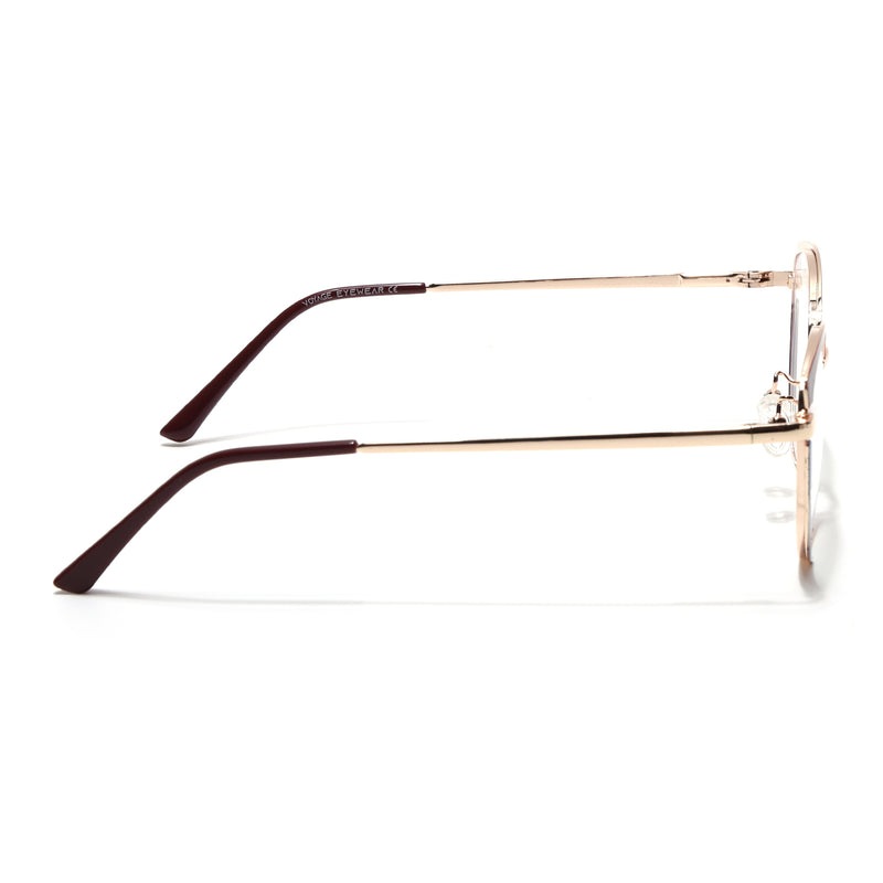 Voyage Glam Brown, Blue & Golden Cateye Eyeglasses for Women (95206MG4429-C2)