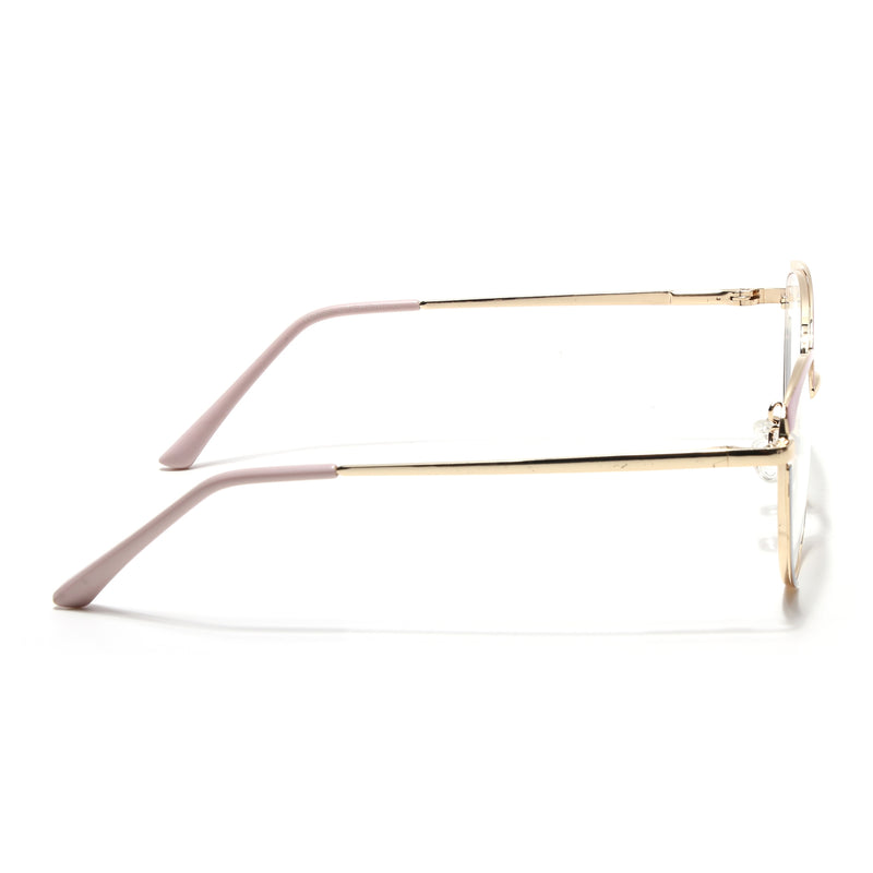 Voyage Glam Pink, Blue & Golden Cateye Eyeglasses for Women (95206MG4430-C3)