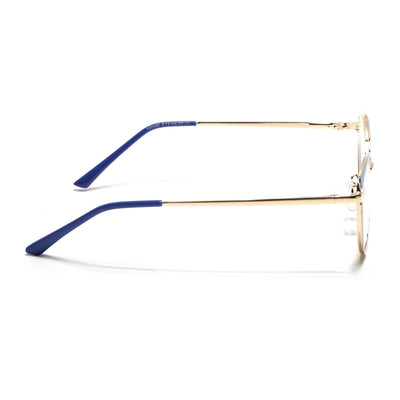 Voyage Glam Purple, Blue & Golden Cateye Eyeglasses for Women (95206MG4431-C4)