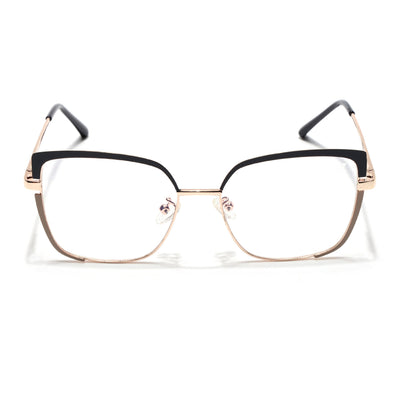 Voyage Glam Black & Golden Cateye Eyeglasses for Women (95213MG4405-C1)