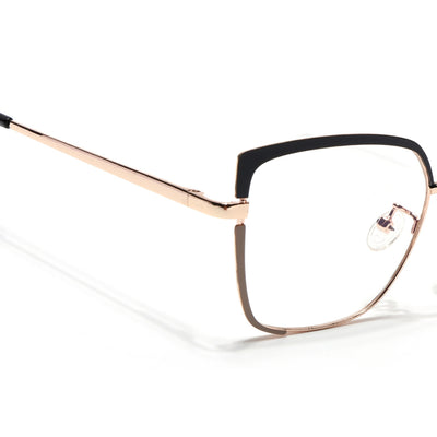 Voyage Glam Black & Golden Cateye Eyeglasses for Women (95213MG4405-C1)