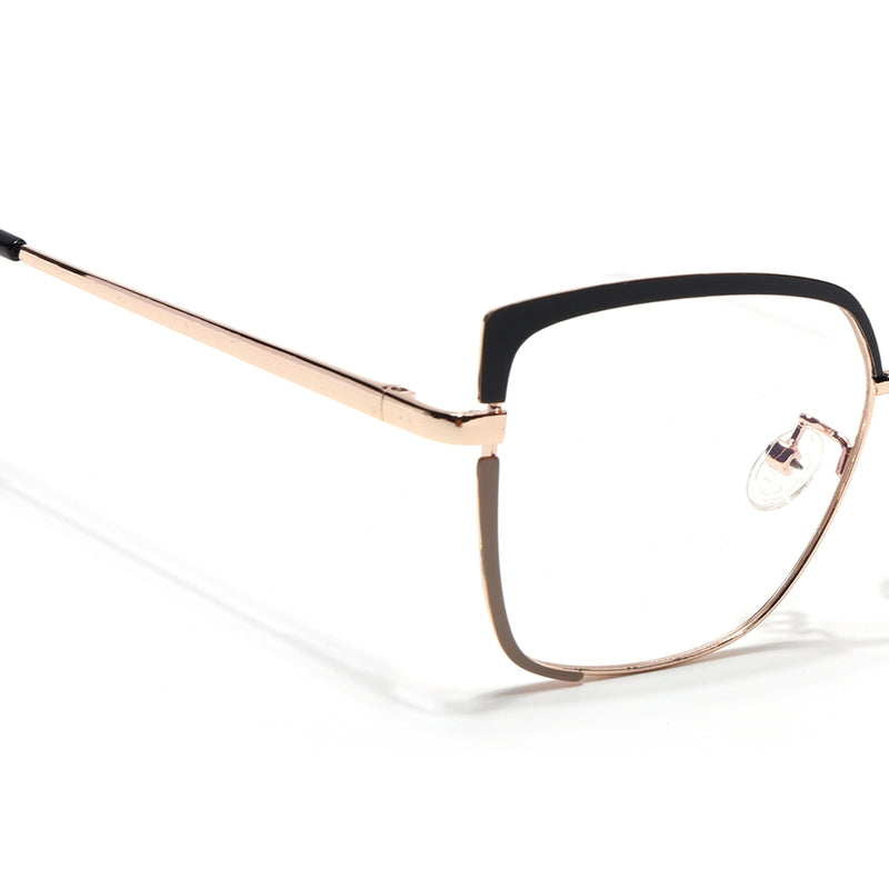Voyage Glam Black & Golden Cateye Eyeglasses for Women (95213MG4405-C1)