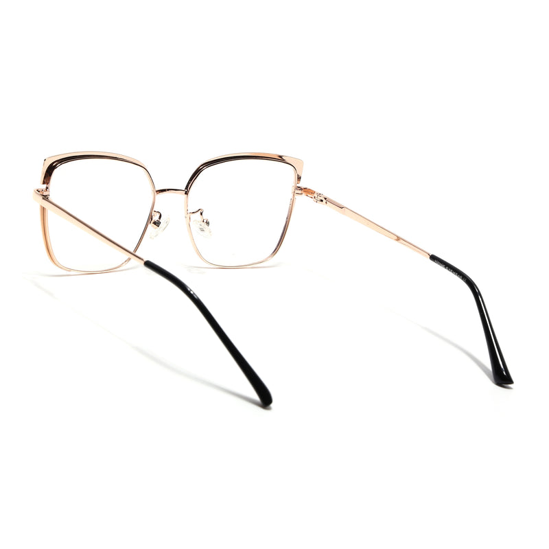 Voyage Glam Black & Golden Cateye Eyeglasses for Women (95213MG4405-C1)
