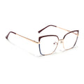 Voyage Glam Red, Blue & Golden Cateye Eyeglasses for Women (95213MG4406-C2)