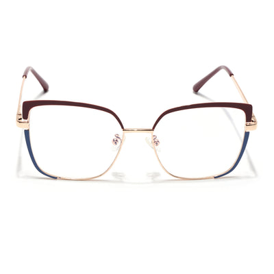 Voyage Glam Red, Blue & Golden Cateye Eyeglasses for Women (95213MG4406-C2)