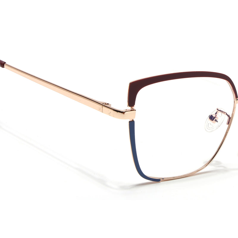 Voyage Glam Red, Blue & Golden Cateye Eyeglasses for Women (95213MG4406-C2)