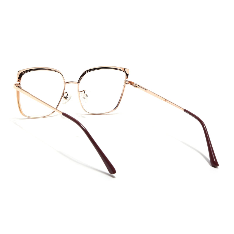 Voyage Glam Red, Blue & Golden Cateye Eyeglasses for Women (95213MG4406-C2)
