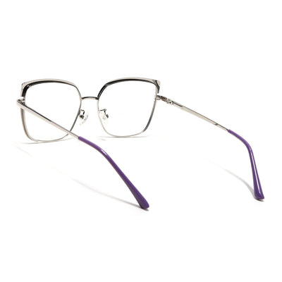 Voyage Glam Purple, Sky Blue & Golden Cateye Eyeglasses for Women (95213MG4408-C4)