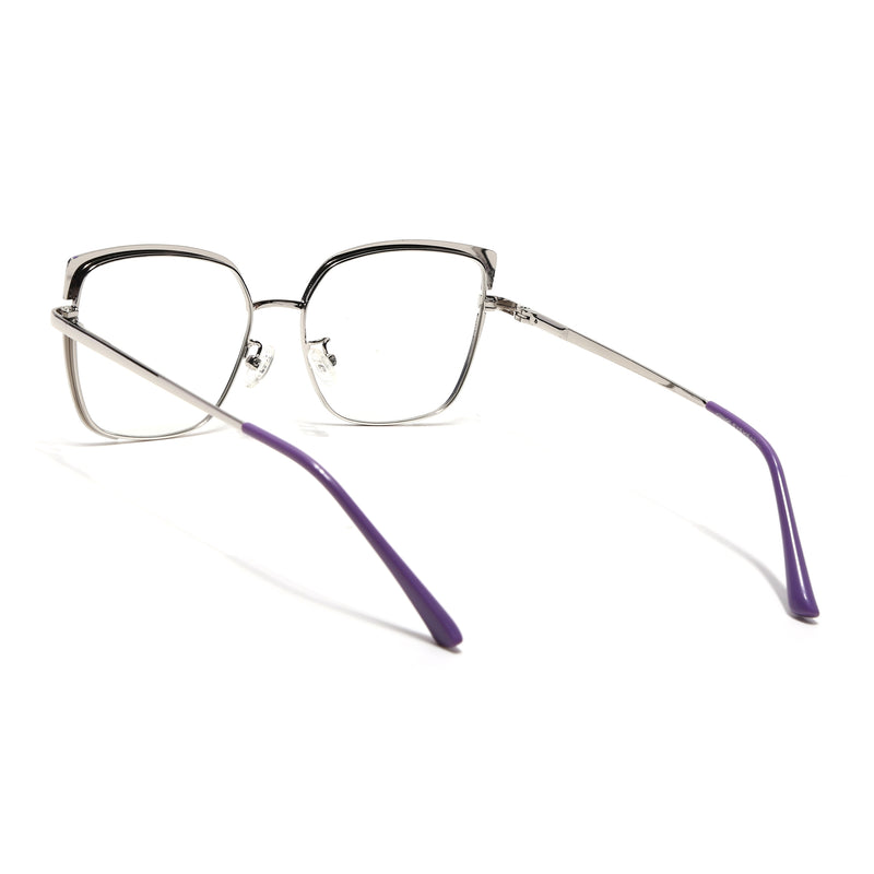 Voyage Glam Purple, Sky Blue & Golden Cateye Eyeglasses for Women (95213MG4408-C4)