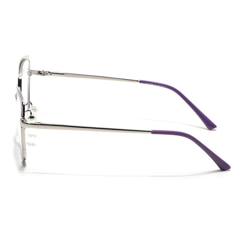 Voyage Glam Purple, Sky Blue & Golden Cateye Eyeglasses for Women (95213MG4408-C4)