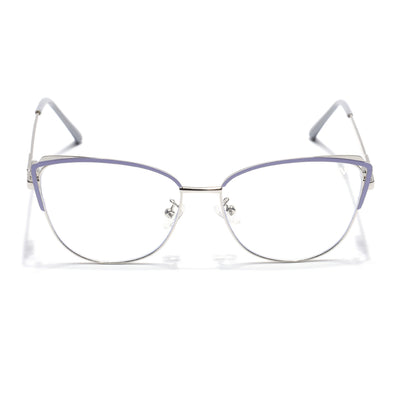 Voyage Glam Purple & Silver Cateye Eyeglasses for Women (95222FMG7311-C5)