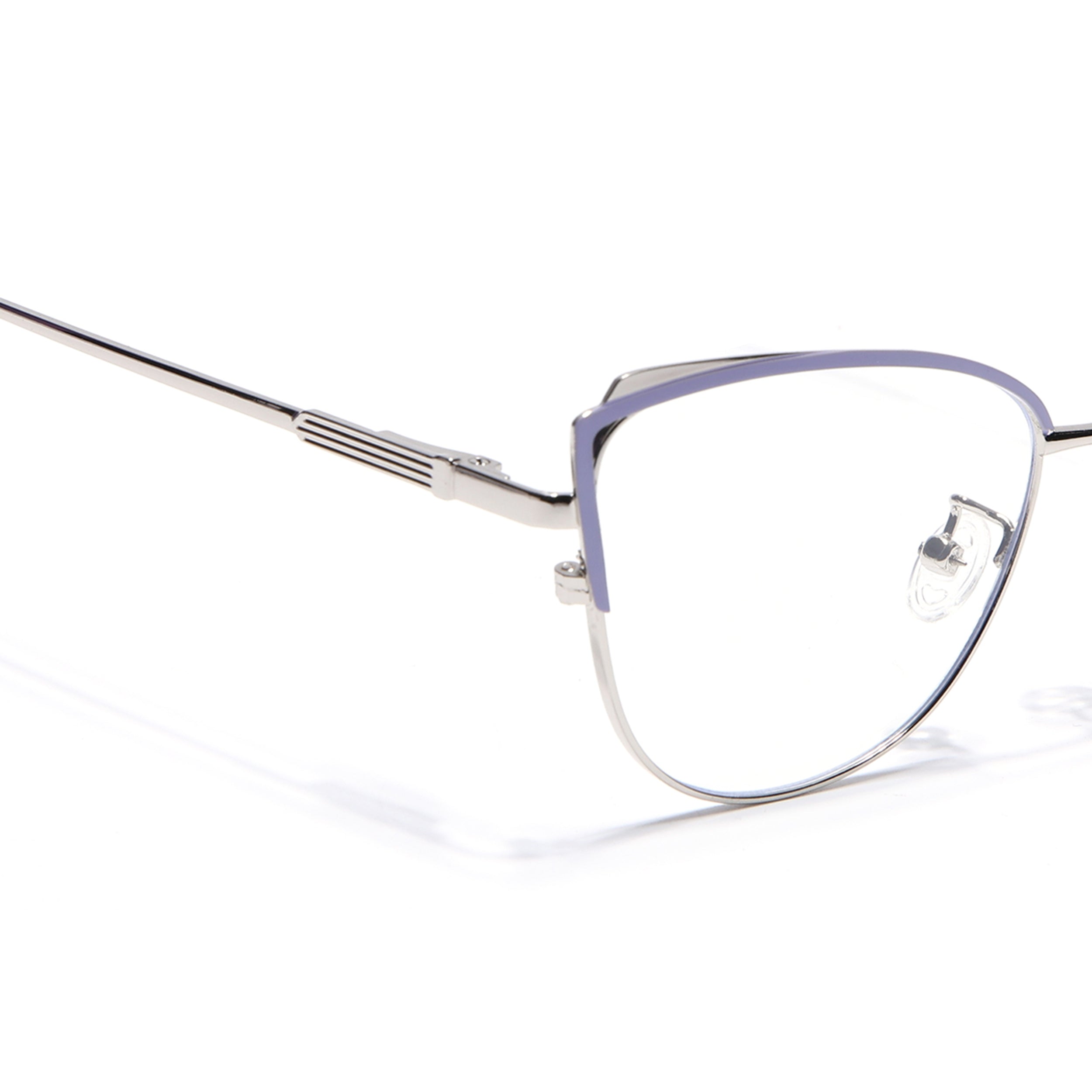 Voyage Glam Purple & Silver Cateye Eyeglasses for Women (95222FMG7311-C5)