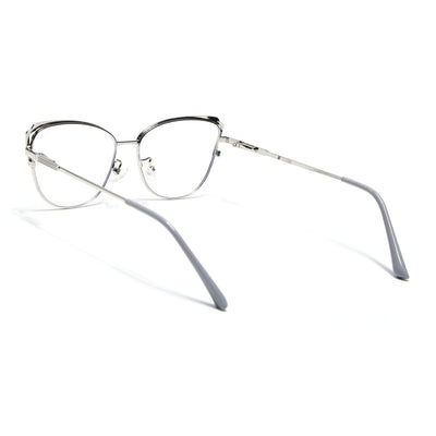Voyage Glam Purple & Silver Cateye Eyeglasses for Women (95222FMG7311-C5)