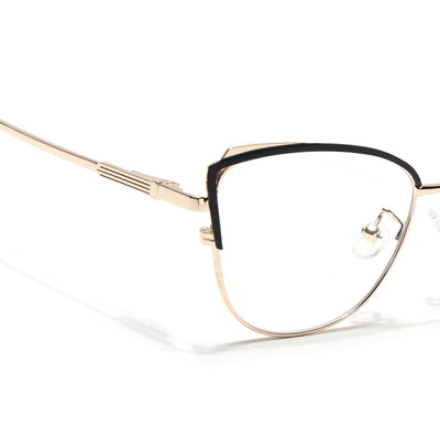 Voyage Glam Black & Golden Cateye Eyeglasses for Women (95222MG4423-C1)
