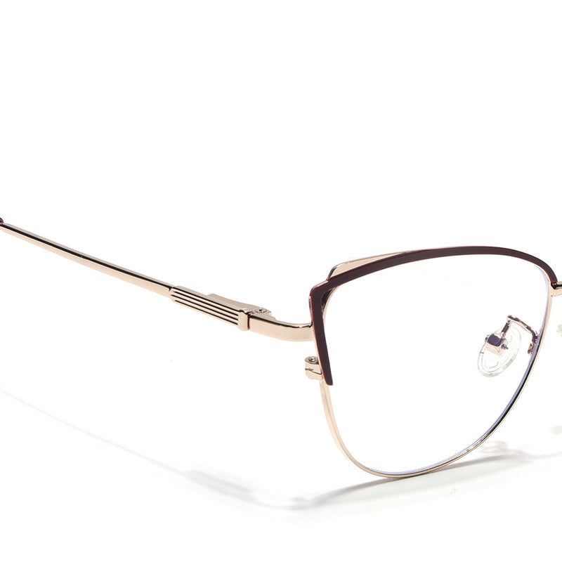 Voyage Glam Red & Golden Cateye Eyeglasses for Women (95222MG4424-C5)