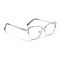 Voyage Glam Sky Blue & Golden Cateye Eyeglasses for Women (95222MG4426-C3)