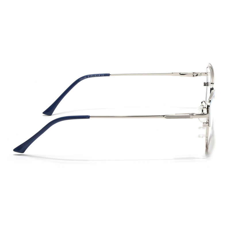 Voyage Glam Sky Blue & Golden Cateye Eyeglasses for Women (95222MG4426-C3)