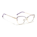 Voyage Glam Purple & Golden Cateye Eyeglasses for Women (95222MG4427-C4)