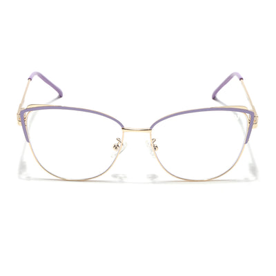Voyage Glam Purple & Golden Cateye Eyeglasses for Women (95222MG4427-C4)