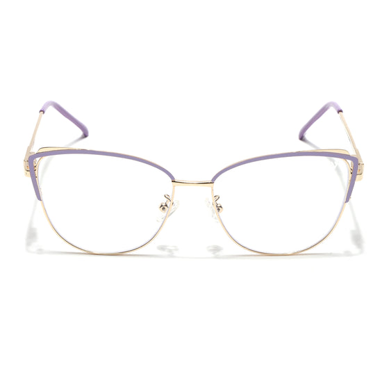 Voyage Glam Purple & Golden Cateye Eyeglasses for Women (95222MG4427-C4)
