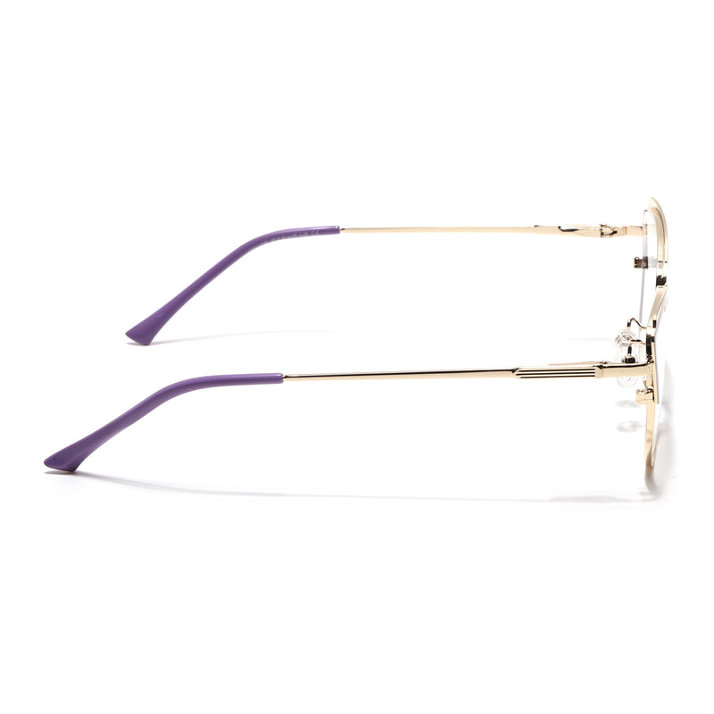 Voyage Glam Purple & Golden Cateye Eyeglasses for Women (95222MG4427-C4)