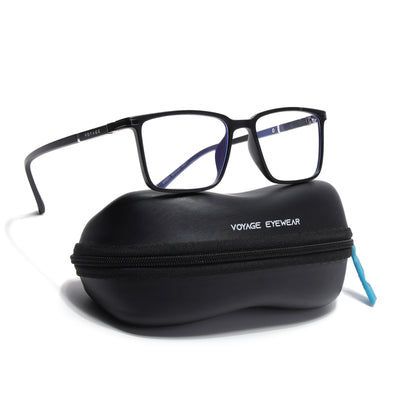 Voyage FlexLite Matt Black Rectangle Eyeglasses for Men & Women (96601MG5558-C1)
