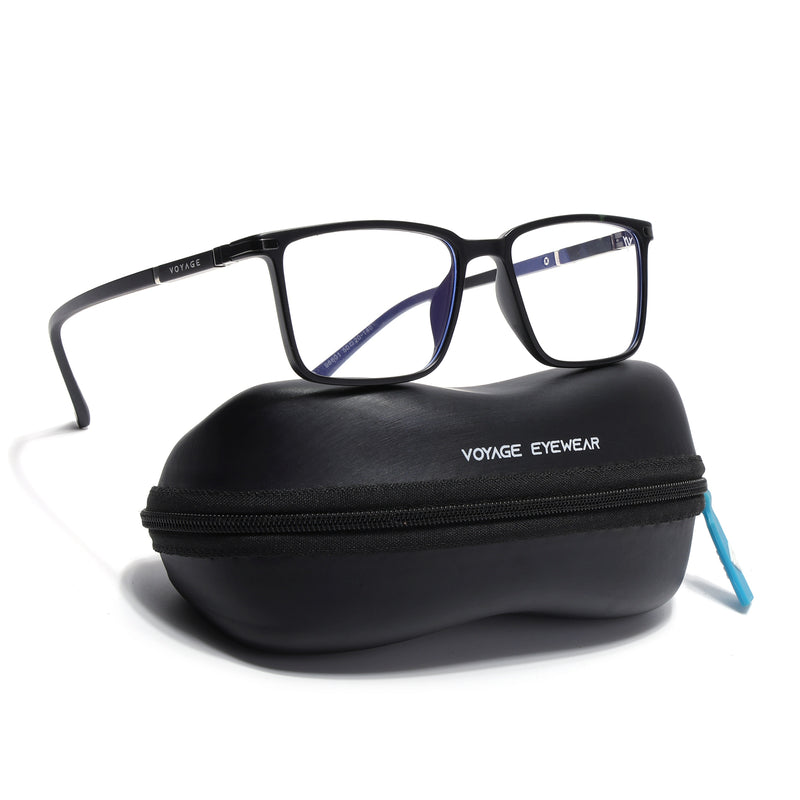 Voyage FlexLite Matt Black Rectangle Eyeglasses for Men & Women (96601MG5558-C1)