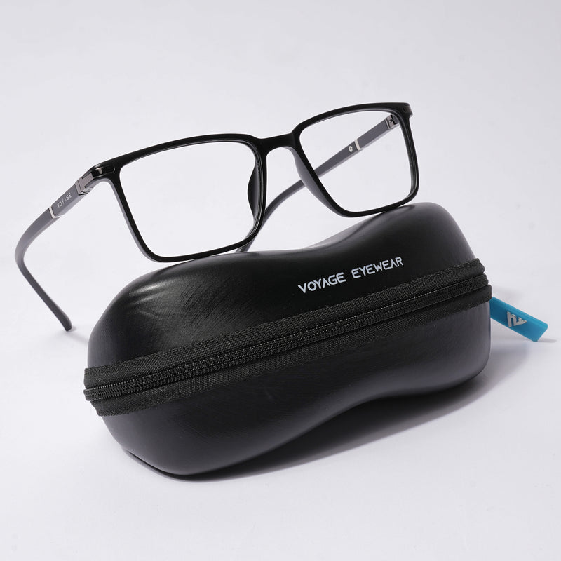 Voyage FlexLite Matt Black Rectangle Eyeglasses for Men & Women (96601MG5558-C1)