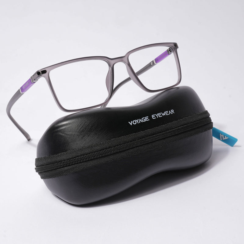 Voyage FlexLite Grey Rectangle Eyeglasses for Men & Women (96601MG5559-C2)