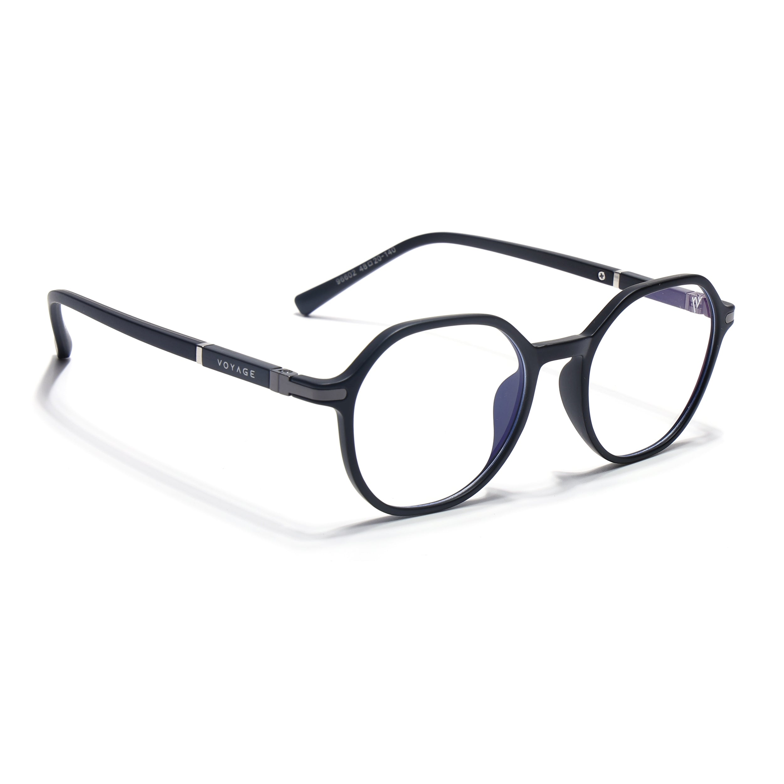 Voyage FlexLite Matt Black Geometric Eyeglasses for Men & Women (96602MG5564-C1)