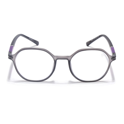 Voyage FlexLite Grey Geometric Eyeglasses for Men & Women (96602MG5565-C2)
