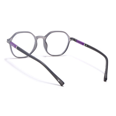 Voyage FlexLite Grey Geometric Eyeglasses for Men & Women (96602MG5565-C2)
