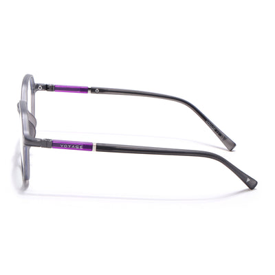 Voyage FlexLite Grey Geometric Eyeglasses for Men & Women (96602MG5565-C2)