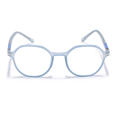 Voyage FlexLite Matt Blue Geometric Eyeglasses for Men & Women (96602MG5566-C3)