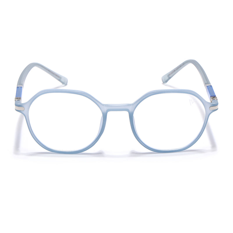 Voyage FlexLite Matt Blue Geometric Eyeglasses for Men & Women (96602MG5566-C3)